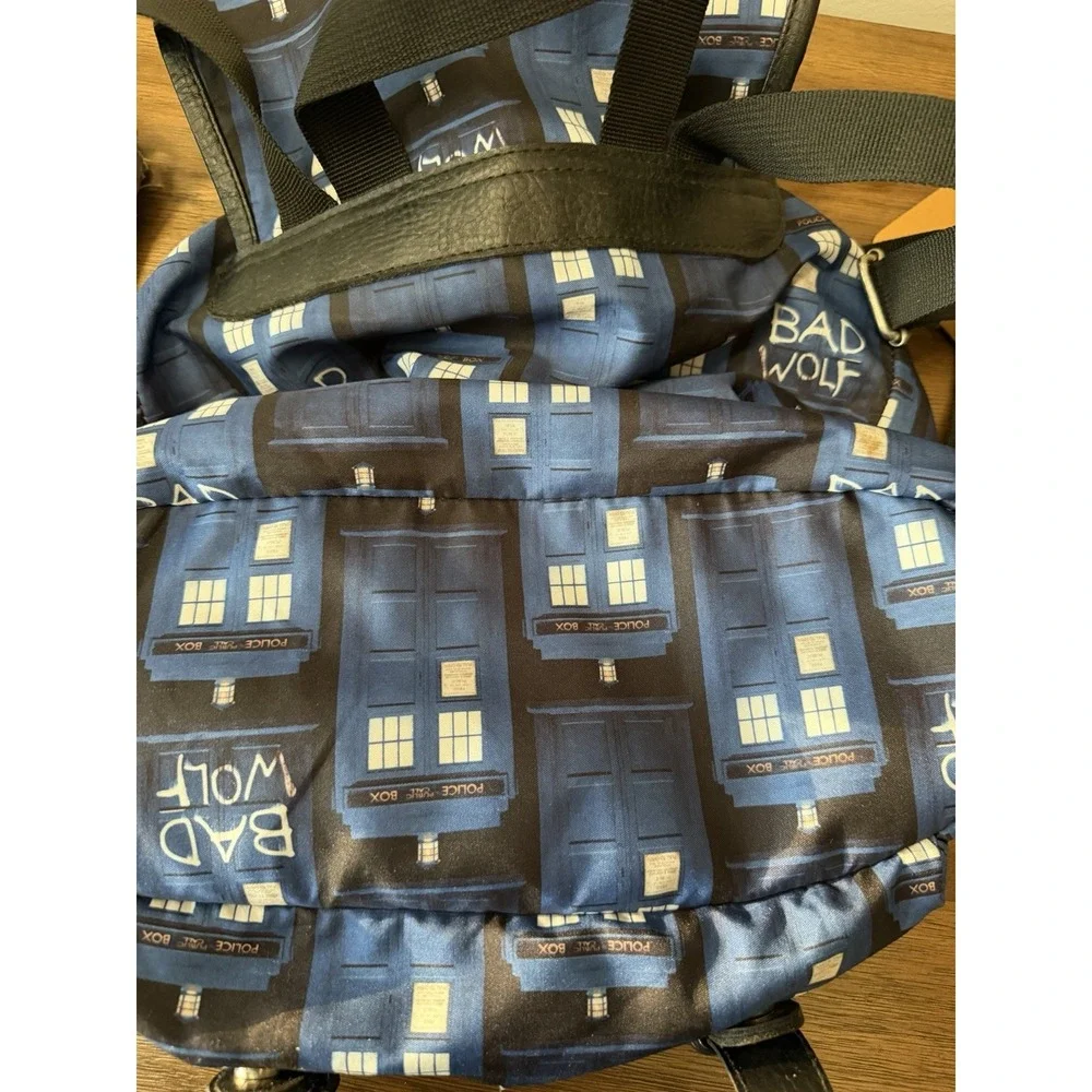 Doctor Who TARDIS Bad Wolf Backpack BBC Licensed 2015 Blue Black